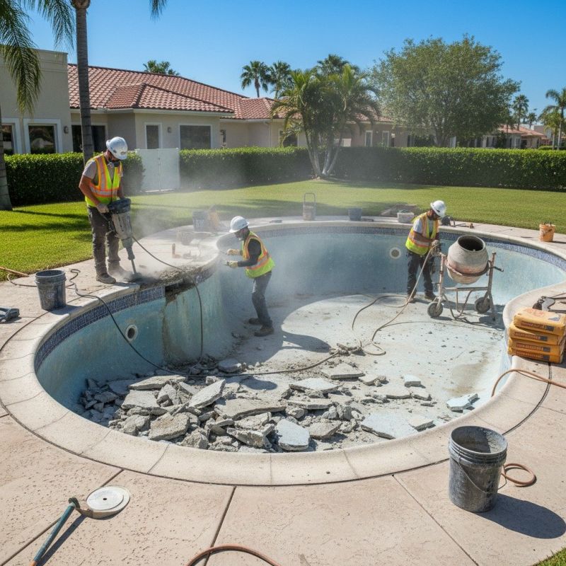 Poolside Concrete Construction