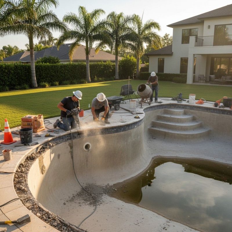 Poolside Concrete Construction