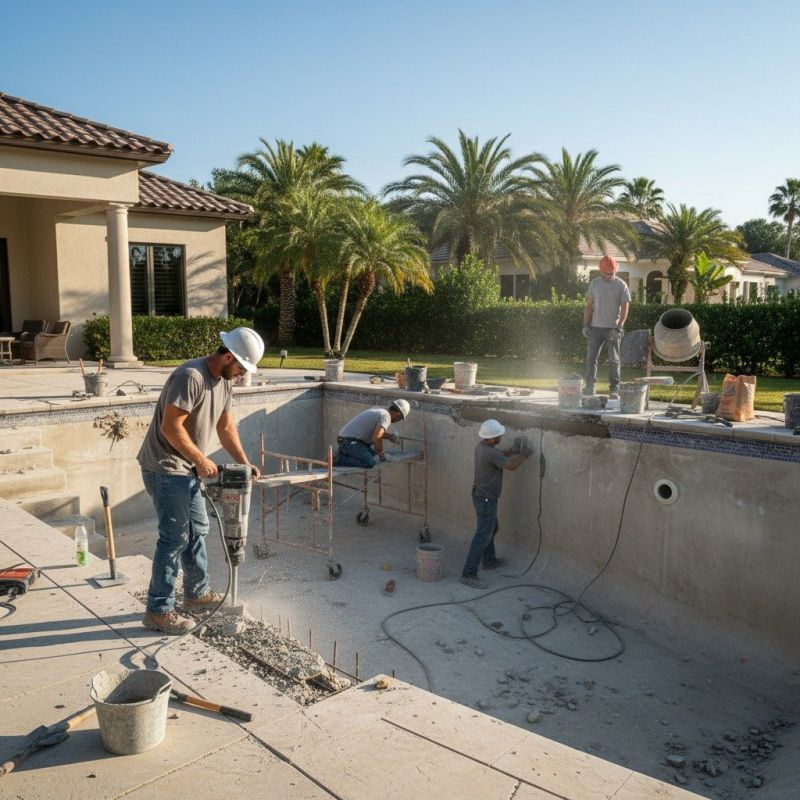 Poolside Concrete Construction